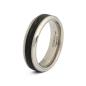 Preview: 6 mm Silber Titanring mit geschmiedetem Karbon - Rota Light Carbon